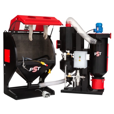 Пескоструйная камера PST-КСО-110 напорная, без ФВ, ФВР 2.2 кВт, без выдвижного поворотного стола
